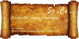 Szekrényes Csongor névjegykártya